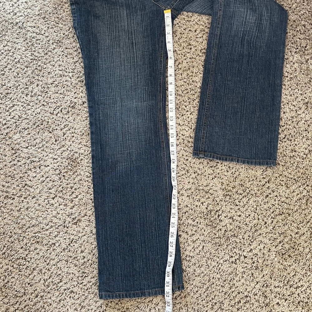 Vtg Ann Taylor Loft Boot Leg Jeans Womens 8 Low Rise Y2K Pin Striping - Picture 8 of 9